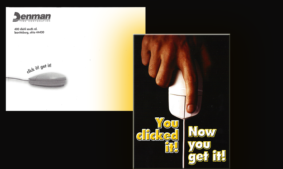 Announcing a new service through direct marketing -- created before the wireless mouse :)